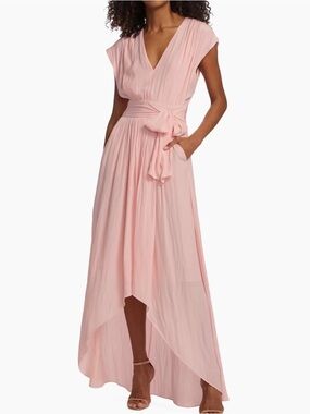Ramy Brook Rebecca Blush Pink High-Low  Maxi Dress NWT $485